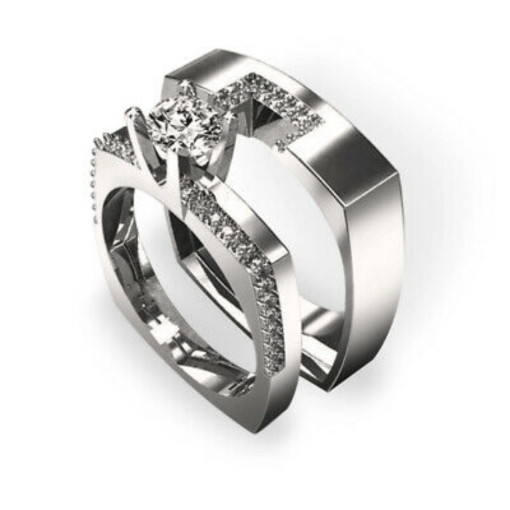 โผ๏ธ๐Old Hollywood๐2 Piece Rose Gold Ring Set๐ - Picture 4 of 5